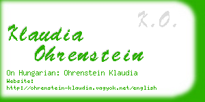 klaudia ohrenstein business card